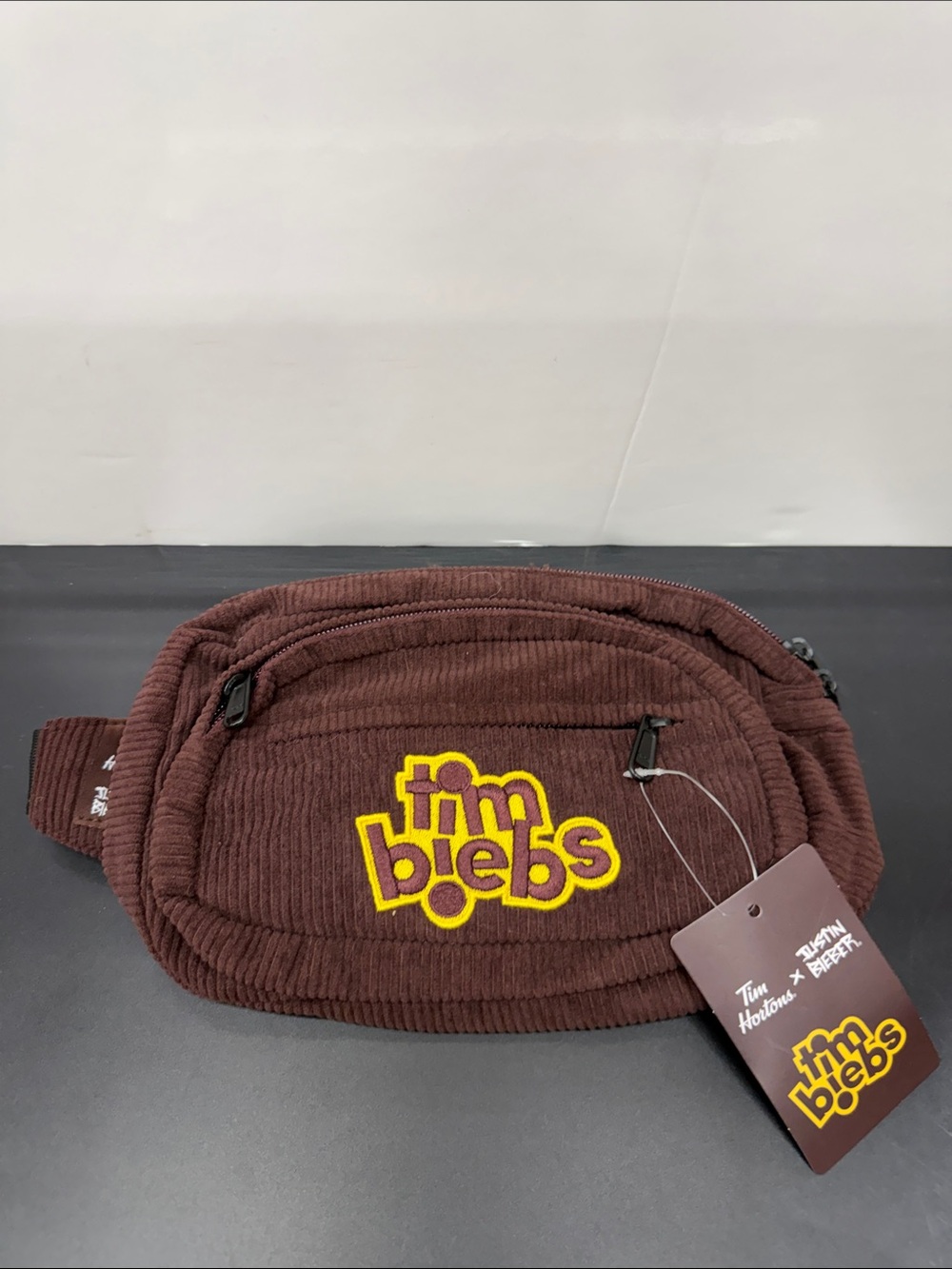 Tim Hortons X Justin Bieber TimBiebs Brown Corduroy Waist Bag